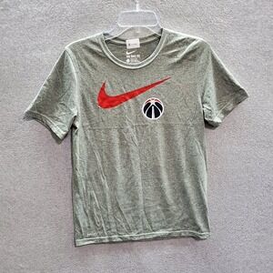 Washington Wizards Boys T-Shirt Large Gray Swoosh Logo Graphic Nike Athletic Fit